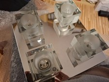 Wunderschöne, moderne Deckenlampe - quadratisch - silberfarben - 4 Spots