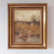 Ölgemälde - Zwei Enten Am