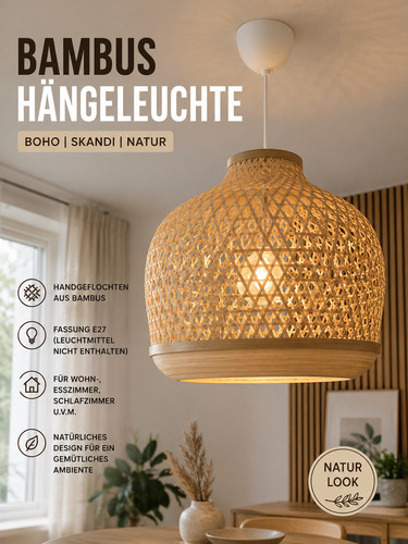 Bambus hängeleuchte boho - bambus,