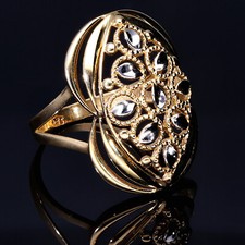 Breiter Bicolor Ring Goldring