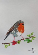 Rotkehlchen Original Öl