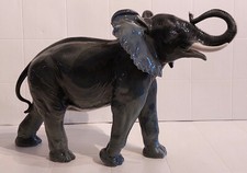 Antike Keramik Figur im Jugendstil  großer Elefant "Schäfer & Vater"
