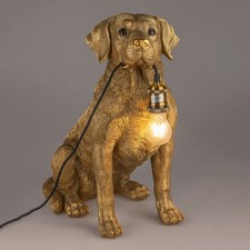Lampe Hund 52 cm Antik-Gold