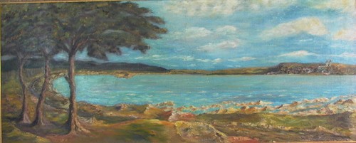 Küstenlandschaft mit pinien - küstenlandschaft,
