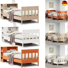 Massivholzbett mit Regal