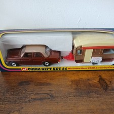 Corgi Gift Set 24 Mercedes Benz 240D & Touring Caravan Rare Early Box 1981