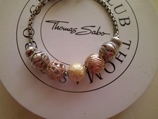 Thomas Sabo Armband 18 cm mit 5 Beads und Sicherheitskette 2 Stopper