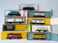 Trix FLM Roco  Spur N 9teiliges Güterwagen konvolut Werbewagen Intermodellbau