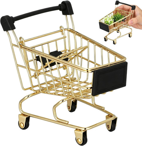 Mini einkaufswagen gold - mini-einkaufswagen,