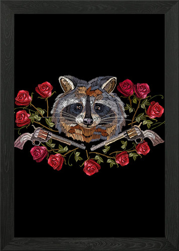Gun racoon patch - gun,