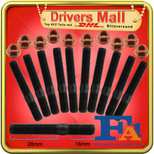 10x Hochfest Stehbolzen Kupfermutter Abgaskrümmer 10.9 M8 44mm Febi SW12 Muttern