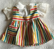 wunderschönes altes Puppenkleid Trägerkleid m. Bluse für  Käthe Kruse Puppe o.a.