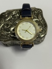 Damen Armbanduhr "Eternal Love" – Goldfarben, blaues Lederband,