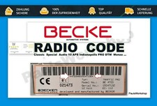 Radio Code Becker Indianapolis DTM Monza Classic Exquisit Mercedes BMW  Key Code