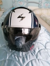 Scorpion Exo-City Solid Blau/Weiss Glossy Jethelm Motorrad Helm Gr. XL