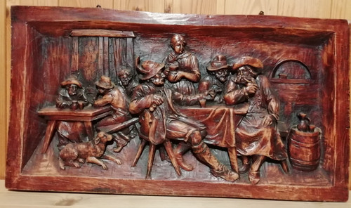 Wachsbild wirtshaus szene - wachsbild, "wirtshaus-szene"