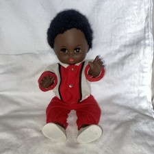 DDR Vintage Puppe dunkle Hautfarbe, VEB Puppenfabrik Waltershausen