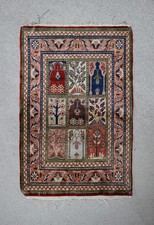 Hereke Orientteppich Kissenbezug RV vermutlich Seide 1970er Jahre ca 58 x 38 cm