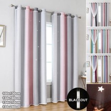 Sterne Vorhänge Gardinen BLICKDICHT Ösen Kinderzimmer Verdunklung Thermo Gardine