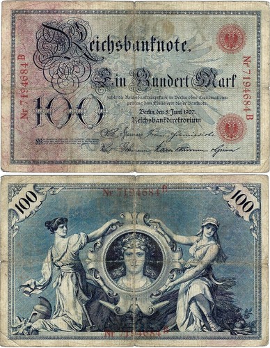 Reichsbanknote 100 mark 1907 - 100,