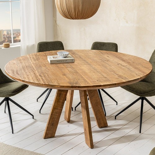 Runder massivholz esstisch - runder,