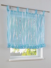 Raffrollo blau 45 x 140 cm HEINE Gardine Store gestreift türkis Gr. 1 F109