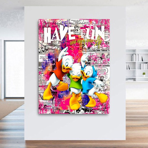 Leinwand bild duck kids pop - leinwand,
