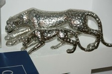 2 Stück Deko Tier Figur  Tiger Silber Tischdeko Schreibtisch Deko klein und groß