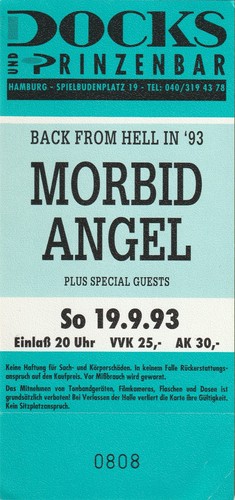 Morbid angel tour - |, 1993