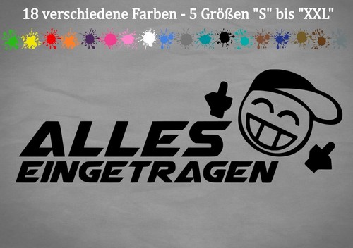 Alles eingetragen aufkleber - alles,