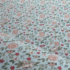 Stoff Baumwolle Musselin hellblau Blume zart Double Gauze Gaze Blümchen