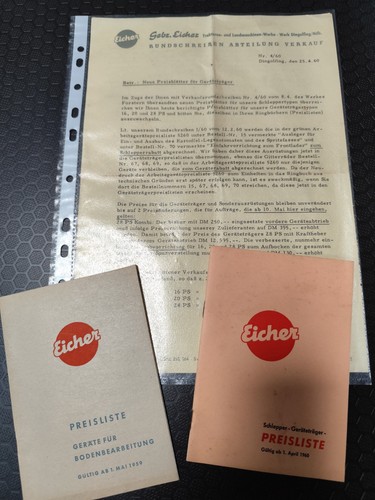 Eicher preisliste traktor - 2x,