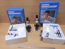 2 x Jugend Mikroskop Mini Lab, Vergrößerung 50x bis 900x, Zoom, Logo Eschenbach