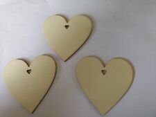 10 Holzherzen 8 x 8 cm 2 mm dick mit Lochbohrung in Herzform