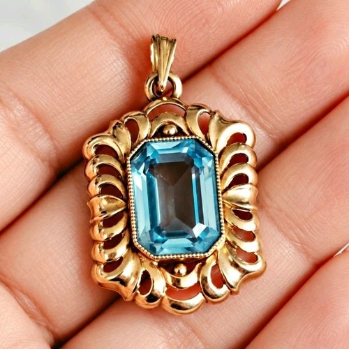 333 gold anhänger blautopas - 333,