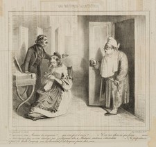 Karikatur. Mieter und Vermieter, Lithographie Moderne Unbekannt (19.Jhd)