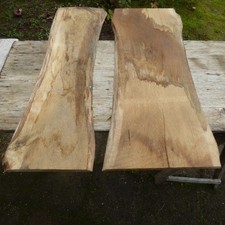 Eichenbretter Sägerauh mit Baumkante 2 Stück (1)