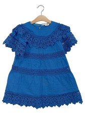 Mini Boden Mädchen Sommerkleid Gr. 98 Blau Casual mit Spitze