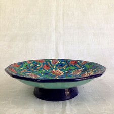 Emaux Longwy Schale Tafelaufsatz Fayence Email-Handmalerei Jugendstil Frankreich