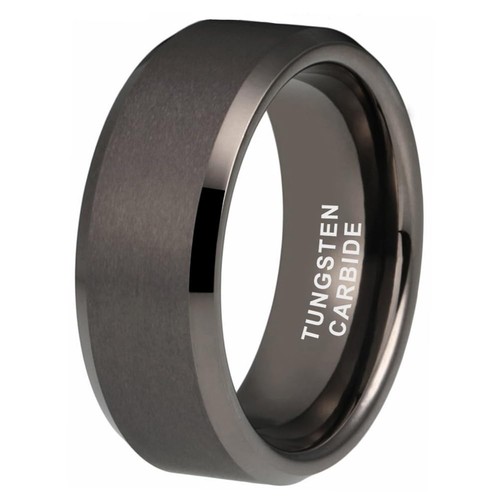 8mm gunmetal tungsten rings - gunmetal,