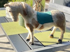 Herrliches Steiff Pferd Ohne Rädergestell Sattel +Zaumzeug 36 Cm H 50 Cm L Pony