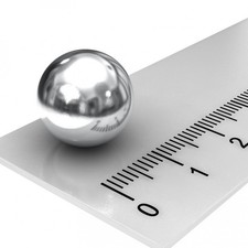 POWER NEODYM KUGEL MAGNET, 12.7 mm, N42, VERCHROMT, EXPERIMENT, TAFEL