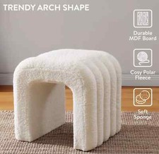 Weißer Boucle Fuß/Stuhl Hocker Wohnzimmer Möbel Wohnaccessoires Neu