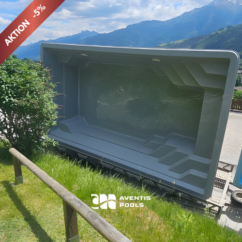Gfk pool mit seitlicher treppe - seitlicher,