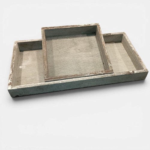 Holztablett grau deko - grau,