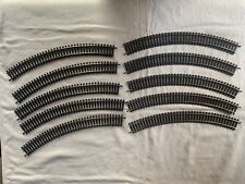 10 Stück Fleischmann H0 Schienen 6024 gebogenes Gleis745 mm, 45 Grad,Modellbahne