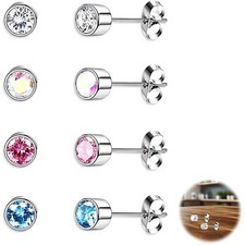 4 Paar Damen Ohrstecker Titan