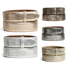 Leder Gürtel Wechselgürtel Newbury Spaltleder Metallic Style 4cm breit