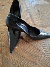 OXITALY Pumps  schwarz Gr. 39 Leder Innen und Außen. Sehr hochwertig Holzabsatz!