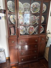 Antike Mahagoni Vitrine und